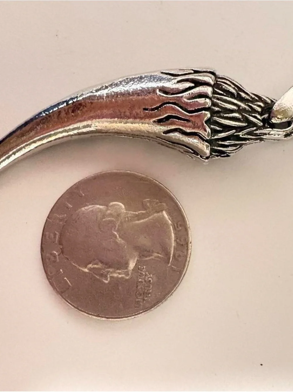 Men's Silver tone Tribal Horn Pendant